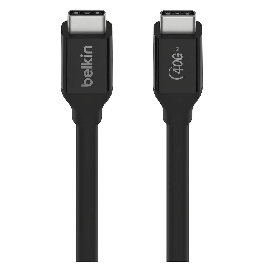 Câble USB-C Belkin haute performance – 100W Power Delivery, transfert de données 40 Gbps et vidéo 4K, compatible moniteurs et stations d’accueil